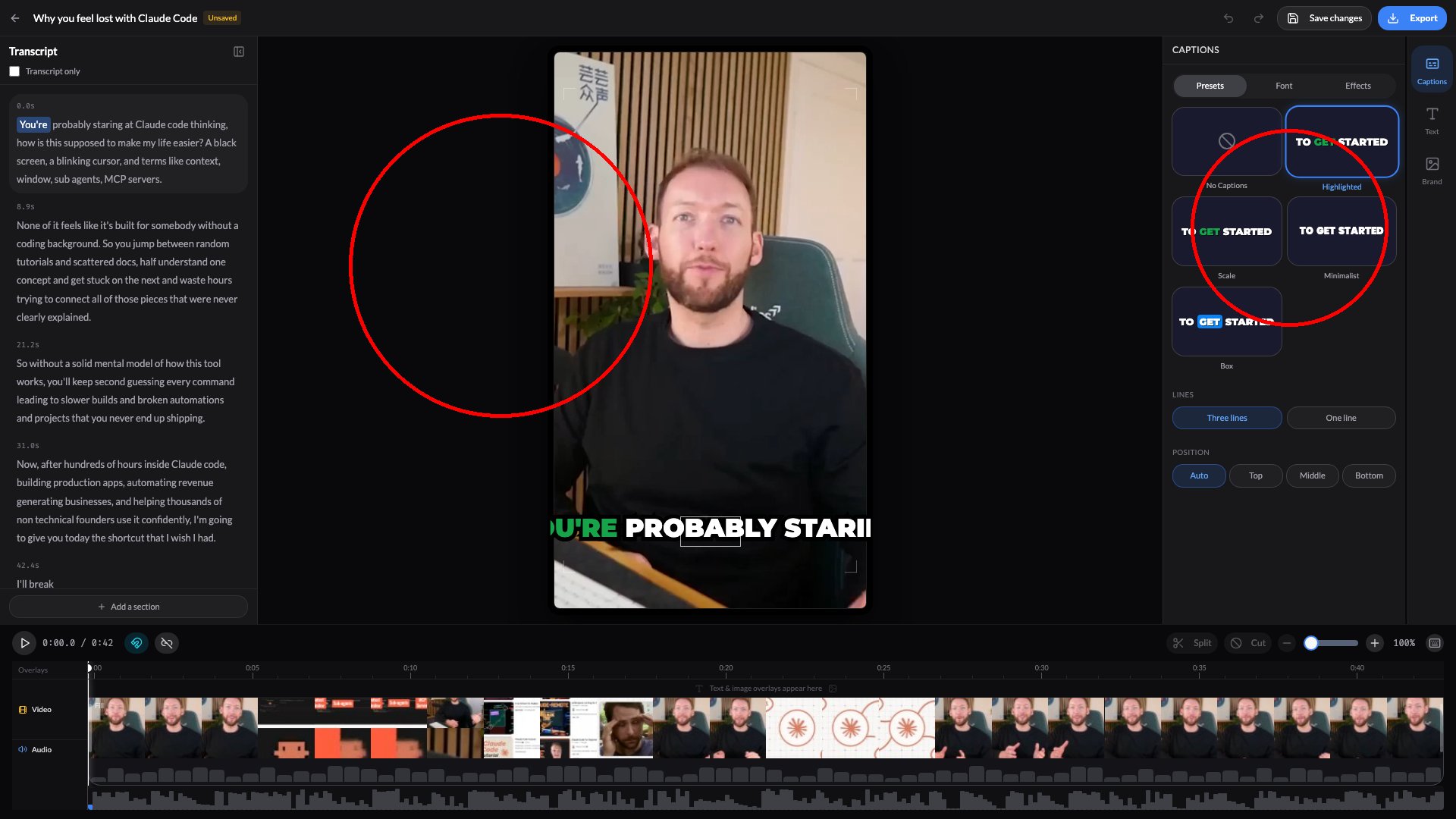 Previewing a clip before publishing in Vugola